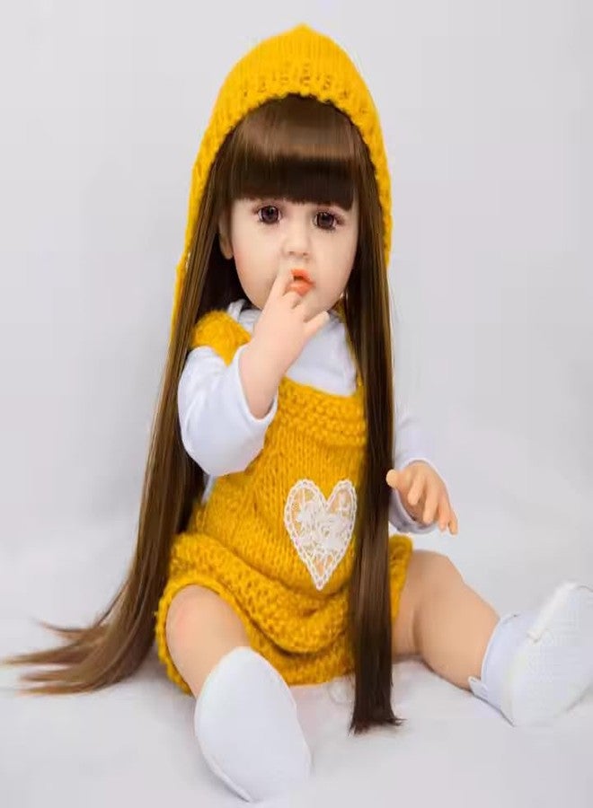 JETRA Lifelike Reborn Baby Doll Girl - 22-inch Soft Body Realistic Newborn Baby Dolls Silicone Full Body Real Life Baby Dolls,Ages 3+ Year Old Girls (Multicolor) - Image 3